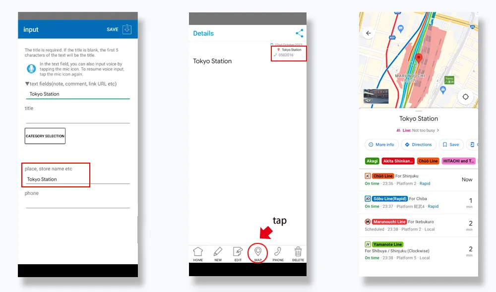 Integration with map and call apps