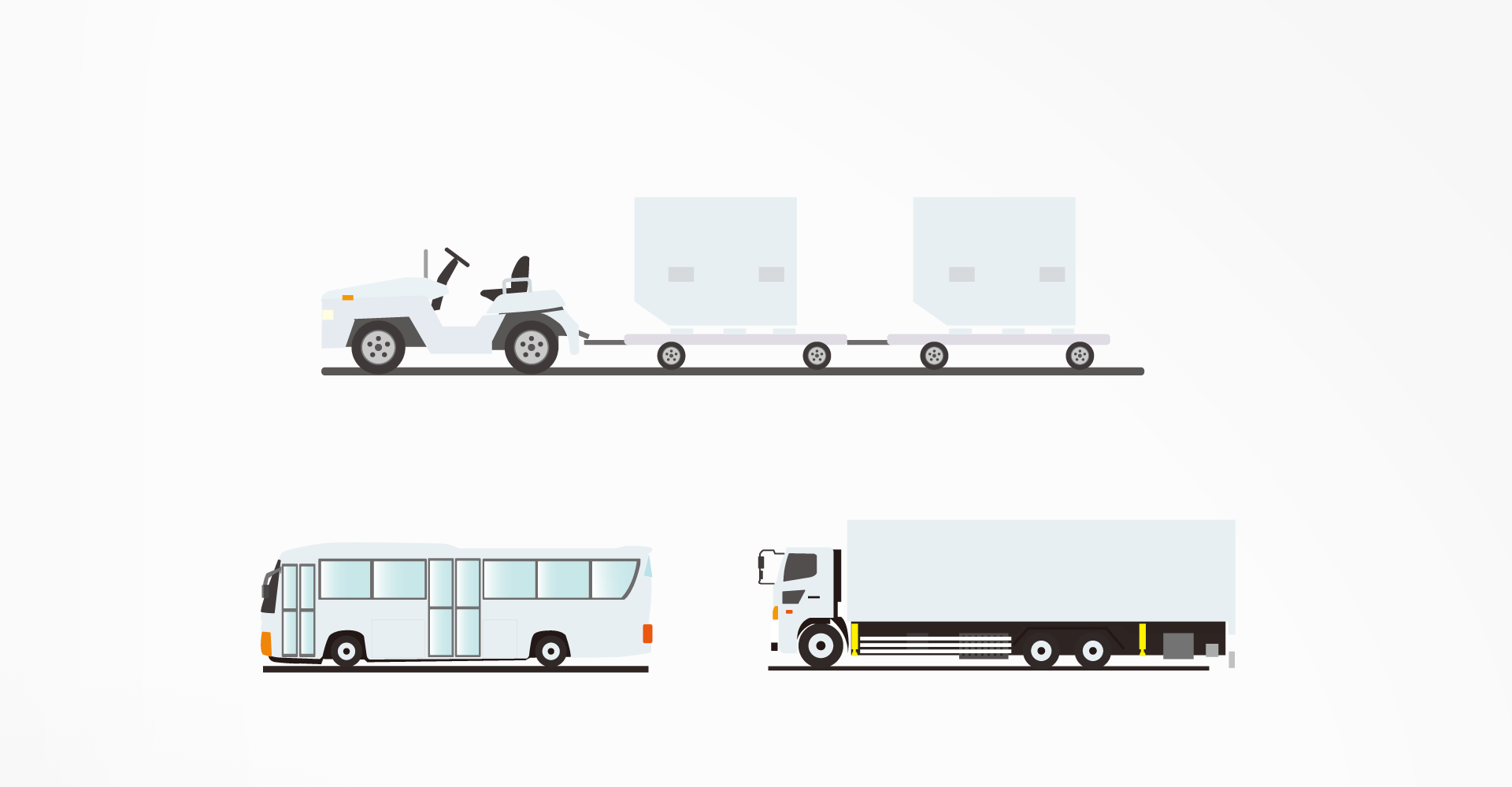 イラスト 空港 トラック バ ス 牽引車