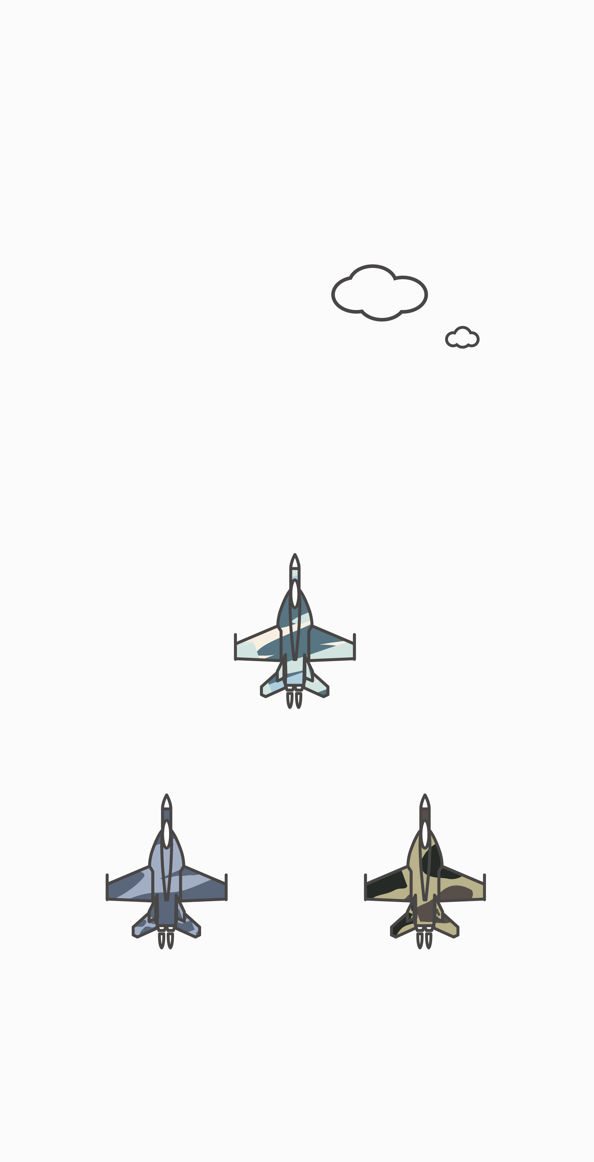 イラスト 戦闘機 迷彩カラー