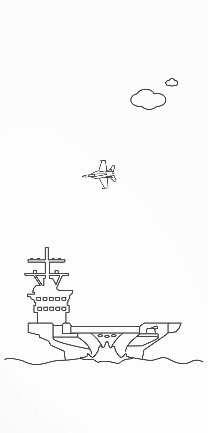 イラスト 戦闘機と空母